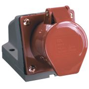 Розетка стационарная силовая ССИ-124 3Р+РЕ 32А 380В красный IP44 IEK (1/10/60)