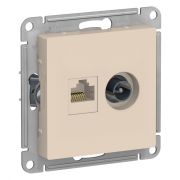 ATLASDESIGN РОЗЕТКА двойная комп+ТВ, RJ45+TV, кат.5E, механизм, БЕЖЕВЫЙ