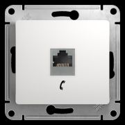 GLOSSA РОЗЕТКА телефонная RJ11, БЕЛЫЙ