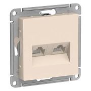 ATLASDESIGN РОЗЕТКА двойная компьютерная RJ45+RJ45, кат.5E, механизм, БЕЖЕВЫЙ Systeme Electric