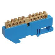 Шина N ноль ШНИ 6х9 на DIN-изоляторе 10-отверстий ШНИ-6х9-10-Д-С IEK  (20/500)