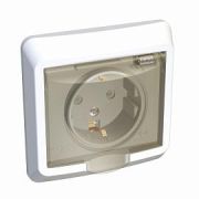 Розетка 1-м СП Этюд 16А IP44 250В с заземл. защ. шторки бел. Systeme Electric