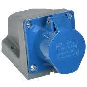 Розетка стационарная силовая ССИ-123 2Р+РЕ 32А 220В синий IP44 IEK (1/10/60)