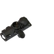 Колодка 2гн с 3/К черная каучук IP44 Беларусь (1/28)