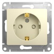 GLOSSA Розетка 1-м СП  16А IP20 с заземл. защ. шторки механизм беж.