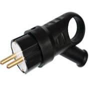 Вилка каучук с кольцом с з/к 16А черная IP20 Беларусь (1/56)