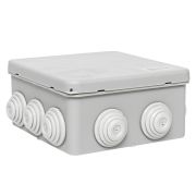 Коробка распаячная КМР-030-014 наружная с крышкой 100х100х55 АБС 8 мембранных вводов IP54 EKF