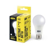 Лампа светодиод 7Вт груша А60 Е27 4000К 630Лм матовая IEK (10/100)
