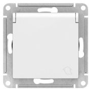 ATLASDESIGN РОЗЕТКА с заземл. со шторками с крышкой, 16А, IP20, механизм, БЕЛЫЙ