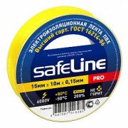Изолента ПВХ 15мм х 10м желтая  Safeline (250/10)
