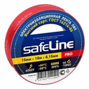 Изолента ПВХ 15мм х 10м красная  Safeline (250/10)