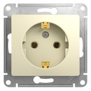 GLOSSA Механизм розетки 1-м СП Glossa 16А IP20 без заземл. беж