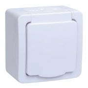 Розетка 1гн с З/К c крыш. о/у белый 16А IP54 РСб20-3-ГПБб Гермес PLUS IEK (1)
