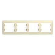GLOSSA 4-постовая рамка, горизонтальная, бежевый